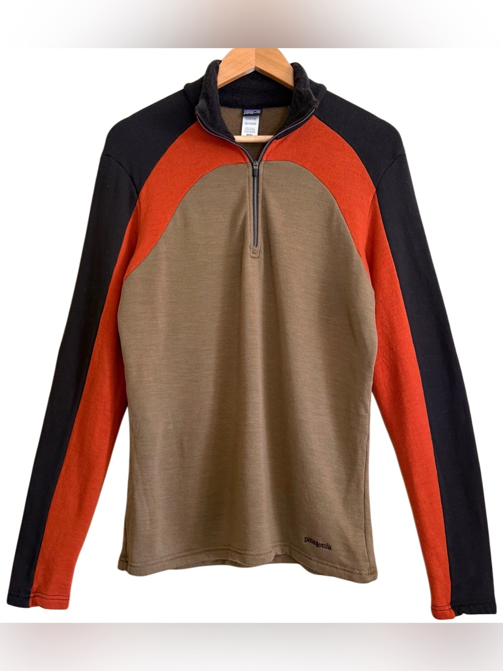PATAGONIA Men’s 100% Merino Wool Colorblock Casual 1/4 Zip Pullover Sweater M